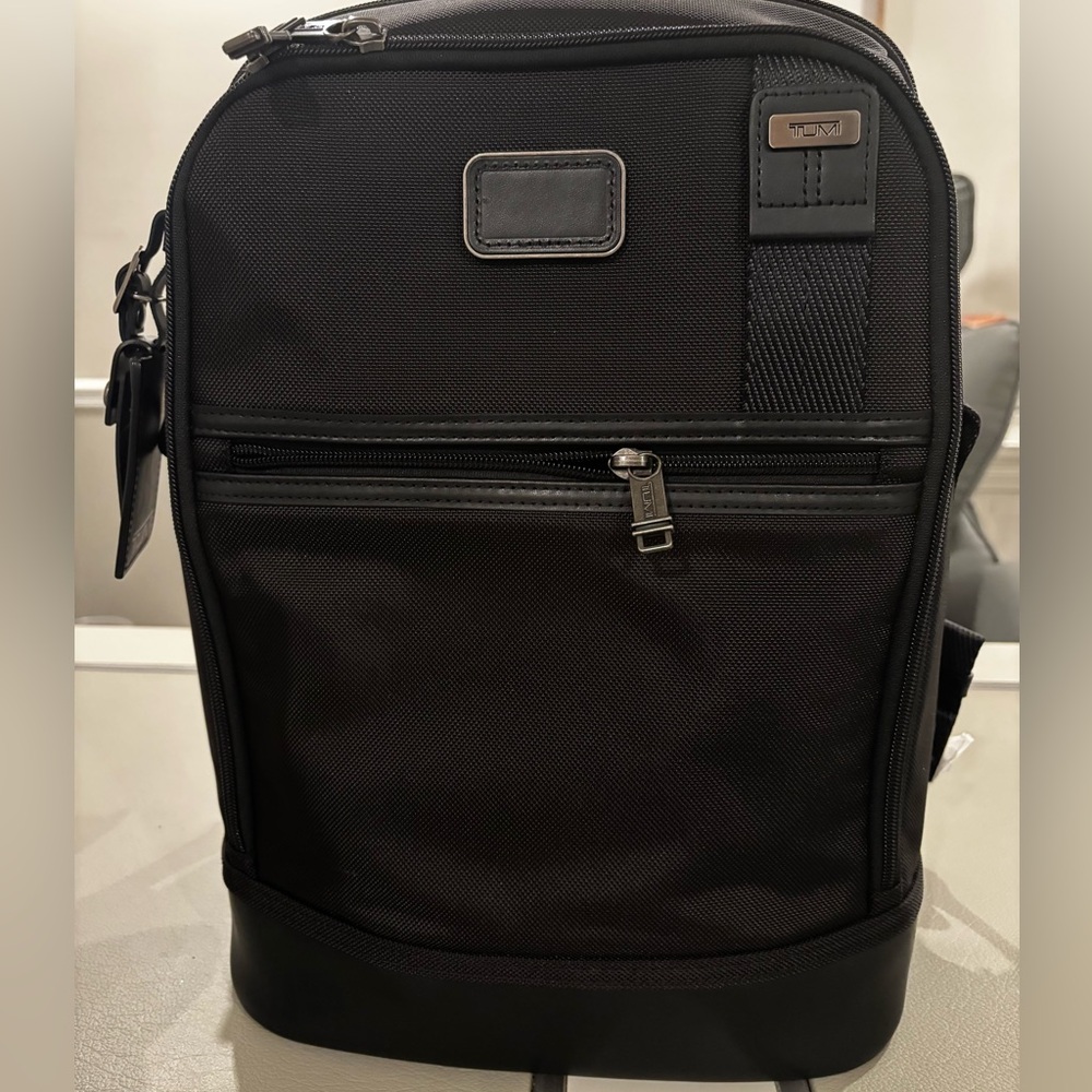 NEW Tumi Fremont RADAR 16.0” Ballistic Nylon & Leather Laptop Backpack-BLACK